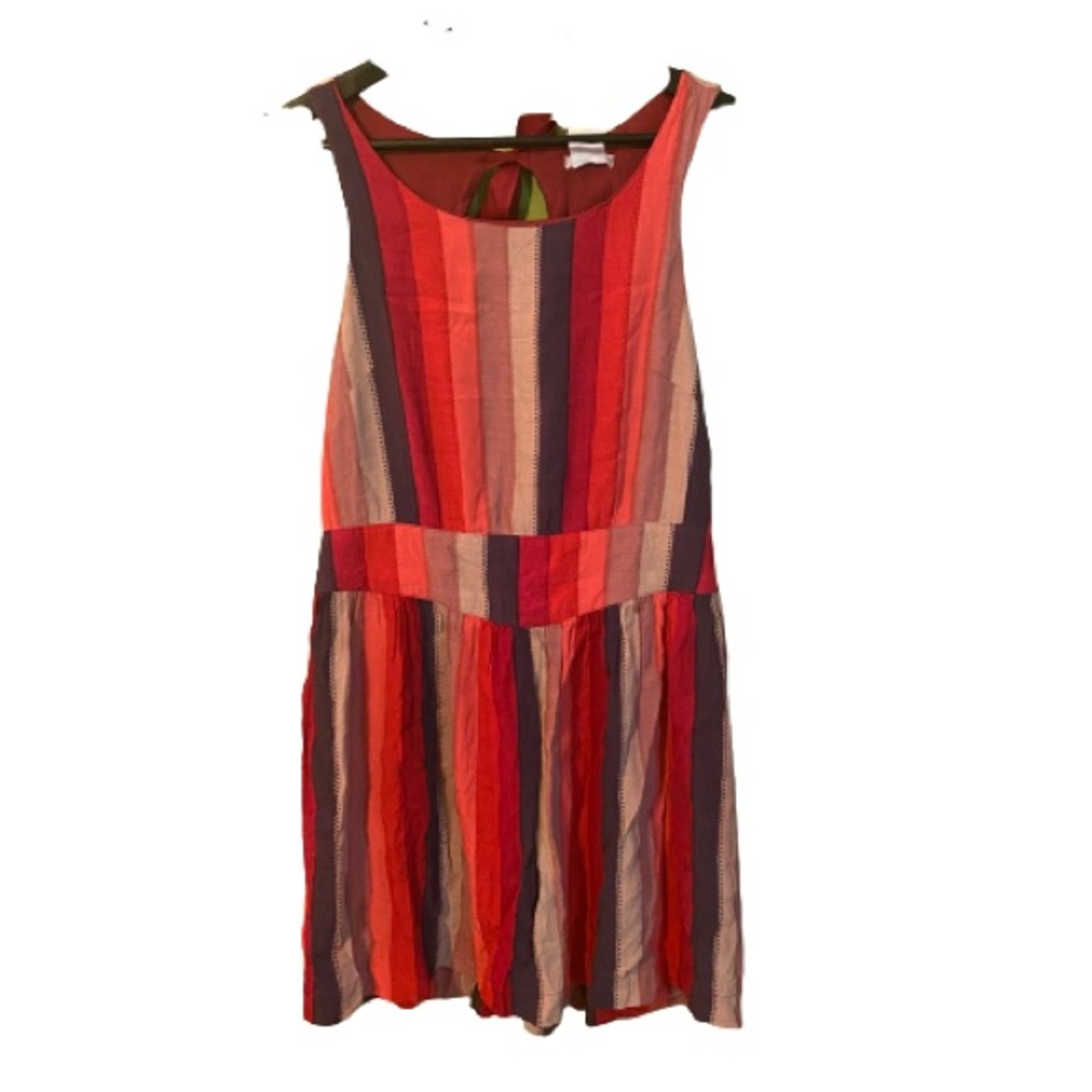 Anthropologie striped sundress ribbon tie back